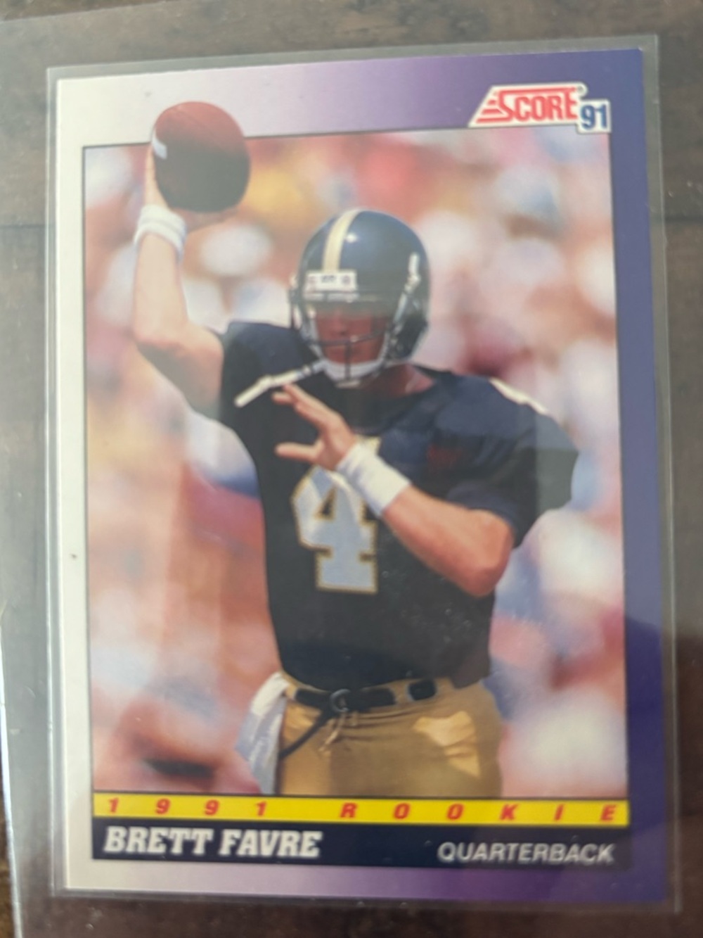 Brett Favre 1991 Iconic Rookie Football Card - Score (Atl Falcons)